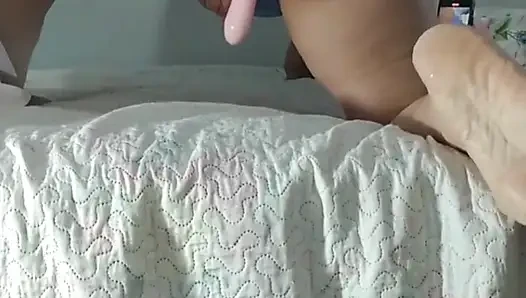 Horny stepmom makes a video for her followers on the internet.