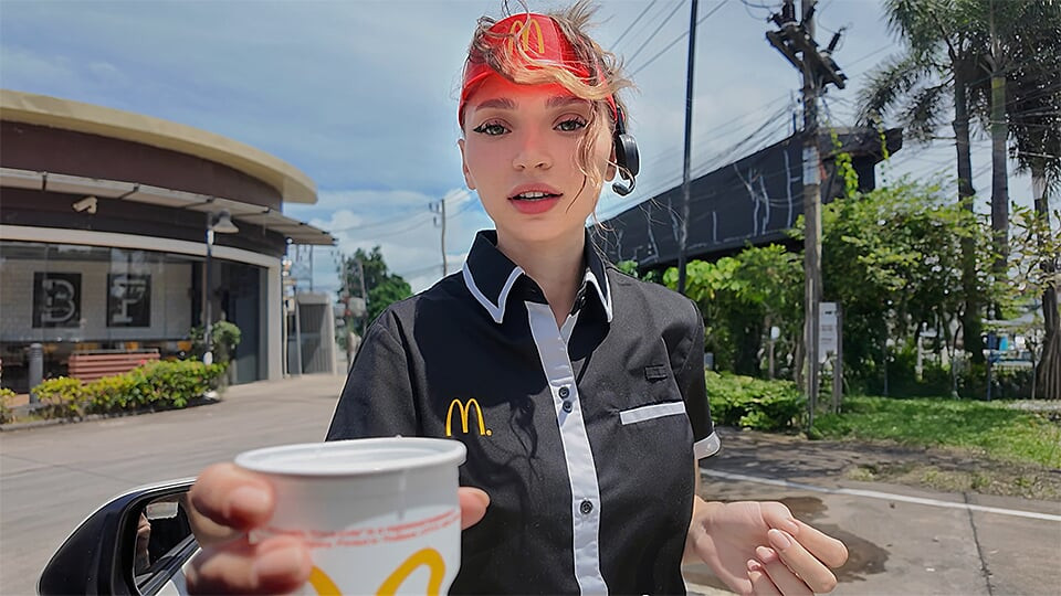 McDonald's kızı hatasını düzeltmek için sikişiyor