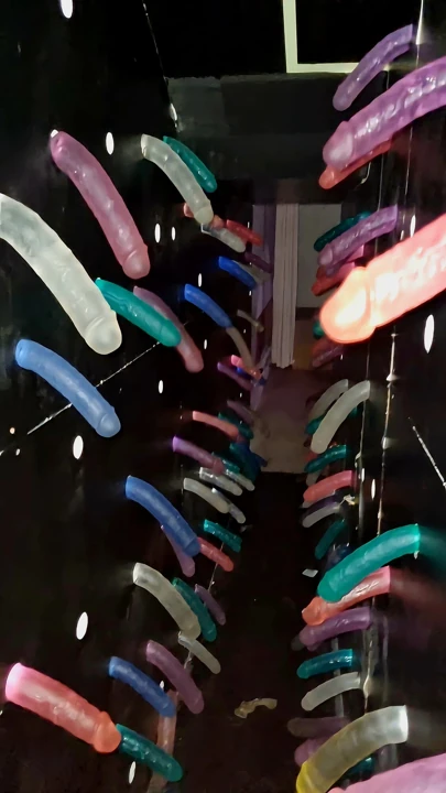 Sexshop'ta çok renkli dildo🌈duvarı•ciné l'annexe du sexodrome paris⁹ vanessabitchx