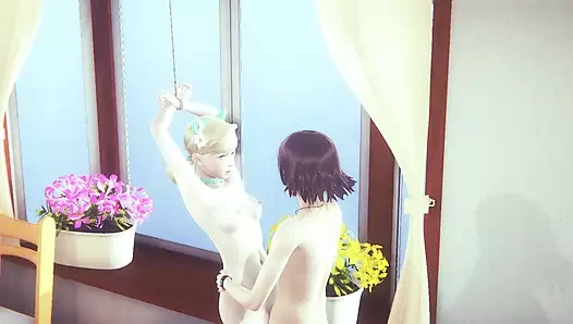 Hentai sansürsüz - sarışın kedi kız ve arkadaşı birkaç kez becerdin