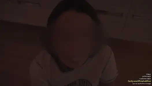 Spät in der nacht blowjob nach der party kam auf die zunge