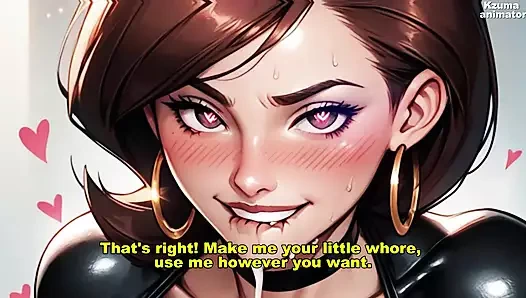 Elastik kadın mastürbasyonunu yönlendiriyor ve amında yarak istiyor - hentaijoi elle muamele