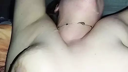 Homemade step sis fuck deepthroat cum in mouth and tits
