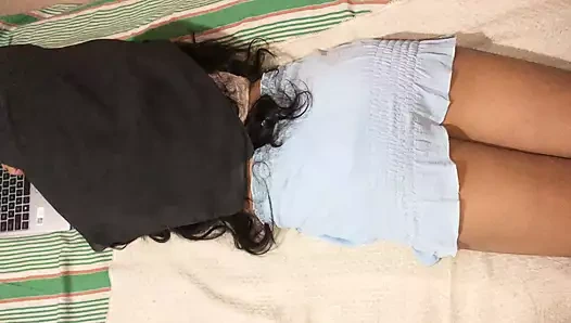 Young Hijabi Girl's Private Moment on Bed - Webcam Capture