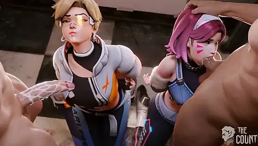 D.va aldatan oral seks için sert sikişiyor