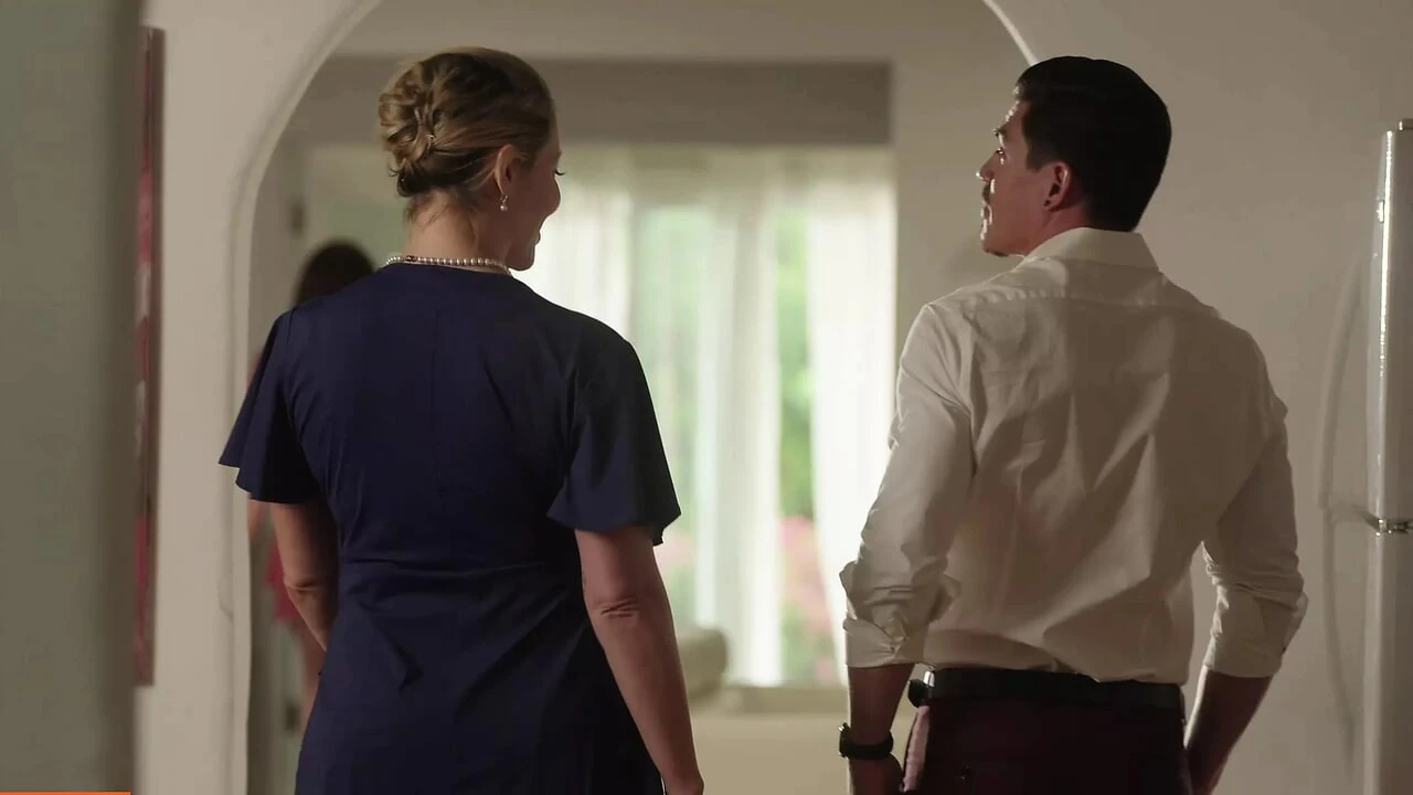 Slutty stepmom Ryan Keely fucks her stepdaughter's husband during sleepover and asks for threesome