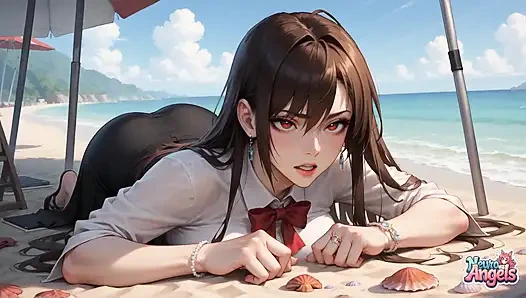 5-milky-stroke beach bliss: kadın kremsi spermle sırılsıklam