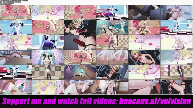 Birden fazla kız dans ediyor + seks (3 boyutlu hentai)