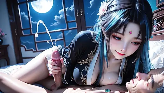 hot traditional Chinese style girl squeezes out your seed