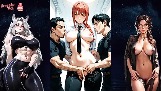 Edepsiz kaltak Makima ile 2 boyutlu hentai derlemesi