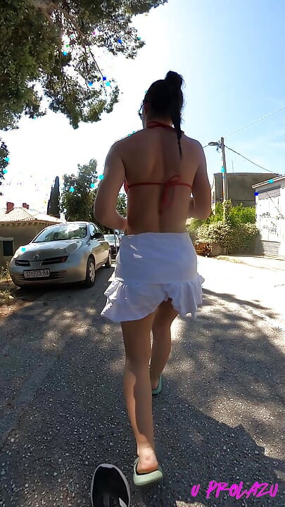 Naughty Solo Play on Nudist Beach - No Panties on the Way Back! 🥵