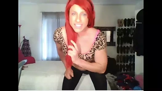 naylon çorap ile Sıcak crossdresser