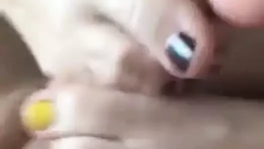 çift ​​kişilik footjob