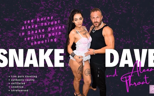 Lensin arkasında Alexa Gırtlağına kadar yılan Dave ile tanışıyor