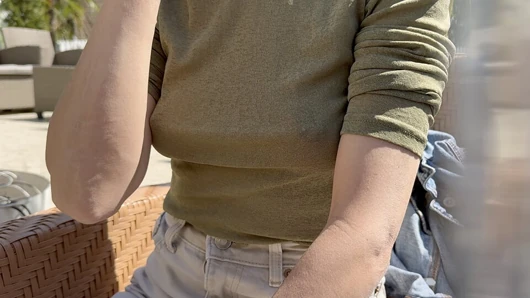 Everyone was looking at my sexy nipples wearing a see through shirt in public beach bar