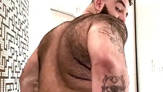 A Furry Boy Lathering up