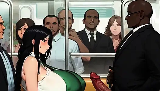 Büyük götlü orta yaşlı seksi kadınlar, gençlere sahip büyük doğal memeler ve egzotik güzel kadınlar baharatlı tonlarda sikiliyor: metro 2