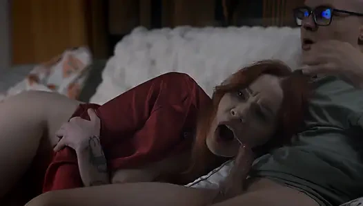 Step Mom Takes a nap While Step Son Uses Her Mouth & Pussy on Christmas