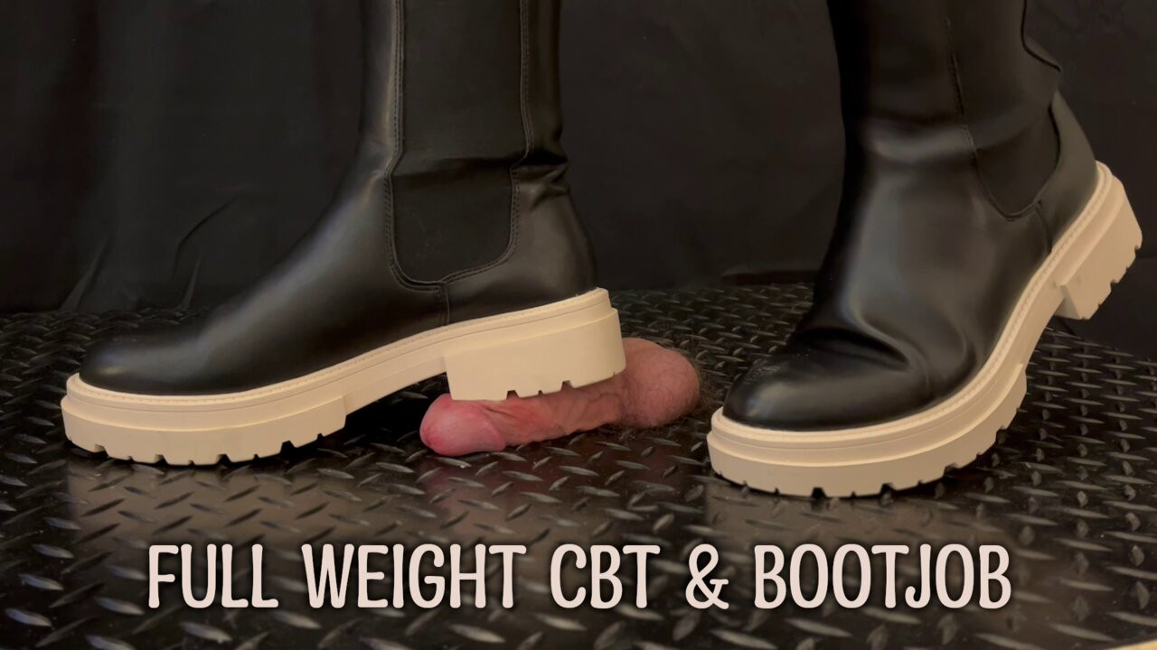 Tamystarly ile deri çizmeler içinde tam ağırlık horoz ezmek & bootjob - ballbusting cbt