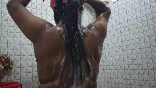 Hot desi beauty showering alone in bathroom