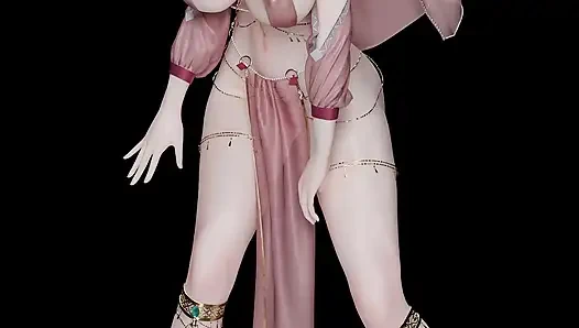 [MMD] Afedersiniz eski tarz göbekli tavşan kız siyah ipek büyük göt Koreli dans erotik iç çamaşırı müstehcen striptiz