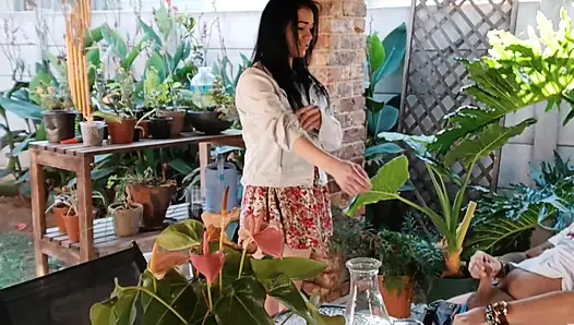 Komşum karımla açık havada eğlence