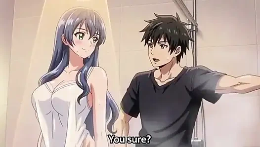 Stepbrother watch stepsister while she is taking shower 3D Anime