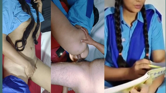 Okul öğretmeni telefonla eve çağrıldı ve daha iyi notlar almak için seks yaptı, hem amcık hem de anal