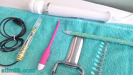 Peehole içine endoskop kamera, çiş deliği oynayan kadın