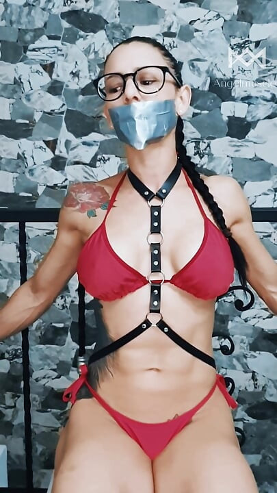 Bound in Red: Helpless & Gagged in the Chair