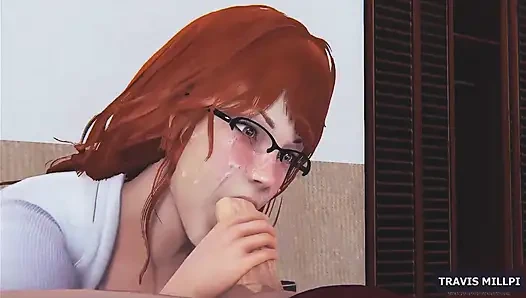 Orta yaşlı seksi üvey anne ağzıyla yarakla boğuşuyor