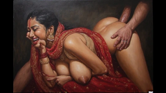 Indian teen with three big black cock fucked deep inside her pussy and asshole