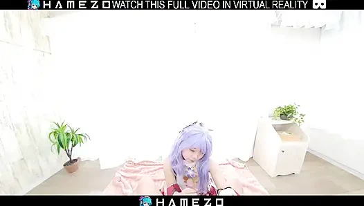 Seksi Japon kız Cocona Himekawa sanal gerçeklikte erkek arkadaşını memnun ediyor.