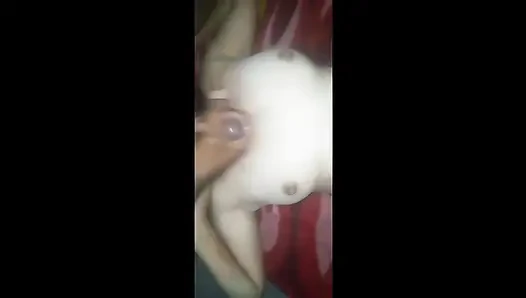 Stepsister squirts and both holes filled with cum