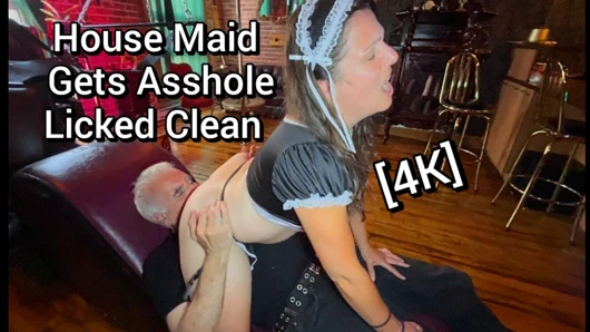 Submissive Grandpa Licks Dominant House Maid's Asshole Clean