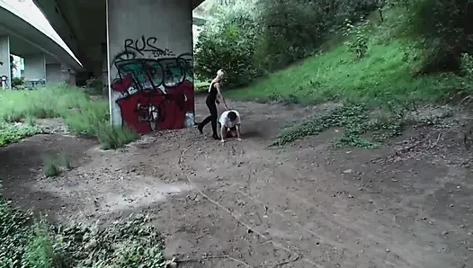 Midilli çocuğuna hızlı bir şekilde biniyor