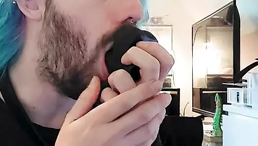 Deepthroating ve gagging üzerinde benim yapay penis ve tokat kendimi