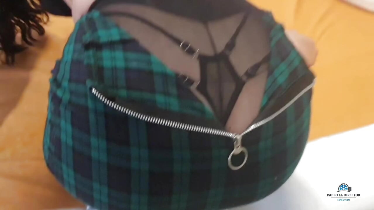 My stepdaughter have sexy uniform and she is very bad girl and seduce me a lot...