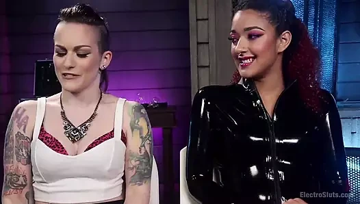 Hevesli elektro sürtük: bağlı, şok olmuş ve yumruklanmış!