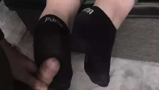 Sockjob içinde siyah kirli puma çorap