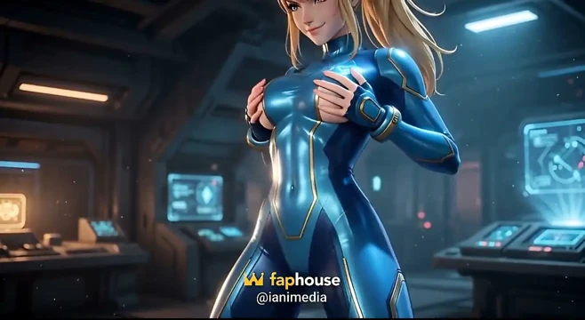 Samus aran sıfır takım elbise azdırıyor - açık fermuar, ıslak takım elbise ve göğüs sıkma