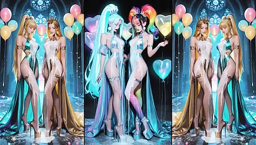 Animeler boşalıyor, öpüşüyor ve yutuyor