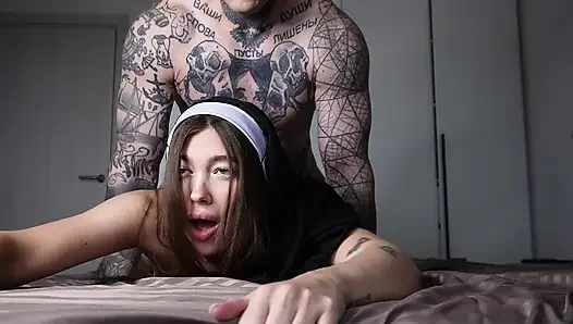 Cock Hungry Busty Nun Gets Spanked and Creampied No Longer a Saint