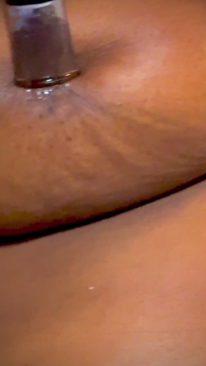 MATURE EBONY COUGAR USING NIPPLE SUCTION TOYS PT 1 | Clip 1