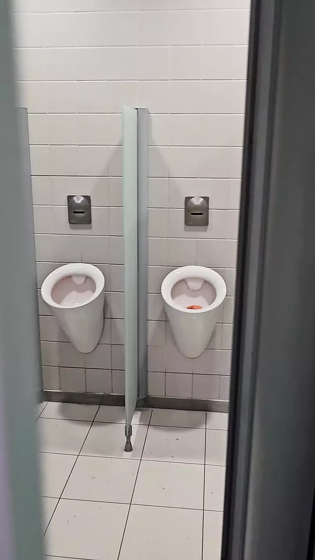 piss play and cum at public restroom