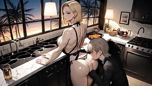 Paro -di. Android 18 herkesle seks yapan büyük edepsiz bir sürtük olmaya devam ediyor!! Anime Hentai Waifu Animasyonlu