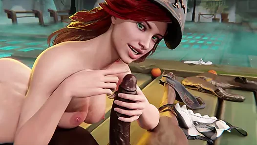 3 boyutlu lol miss fortune oral seks ve anal boncuk boşalması