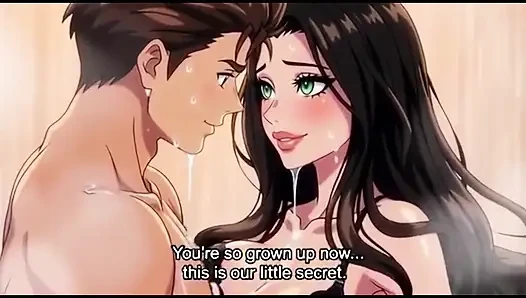 Stepmom & Stepson take Shower together and pressing boobs