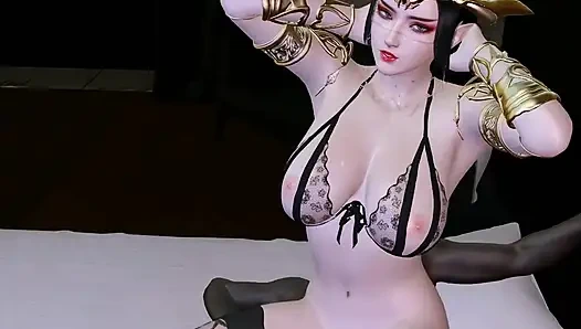 Animasyonlu Afrodit'in 3 boyutlu animasyon hentai'de büyüsü