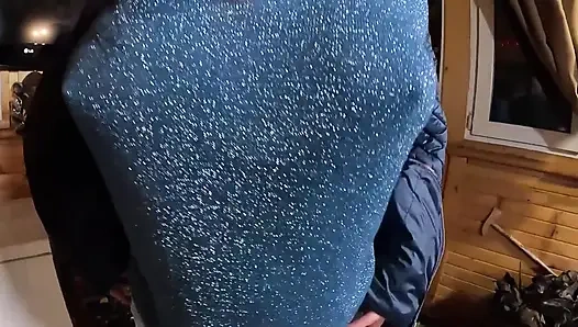 Cameltoe MILF Twerks in Jeans - Blowjob & Cum All Over My Puffy Jacket 334